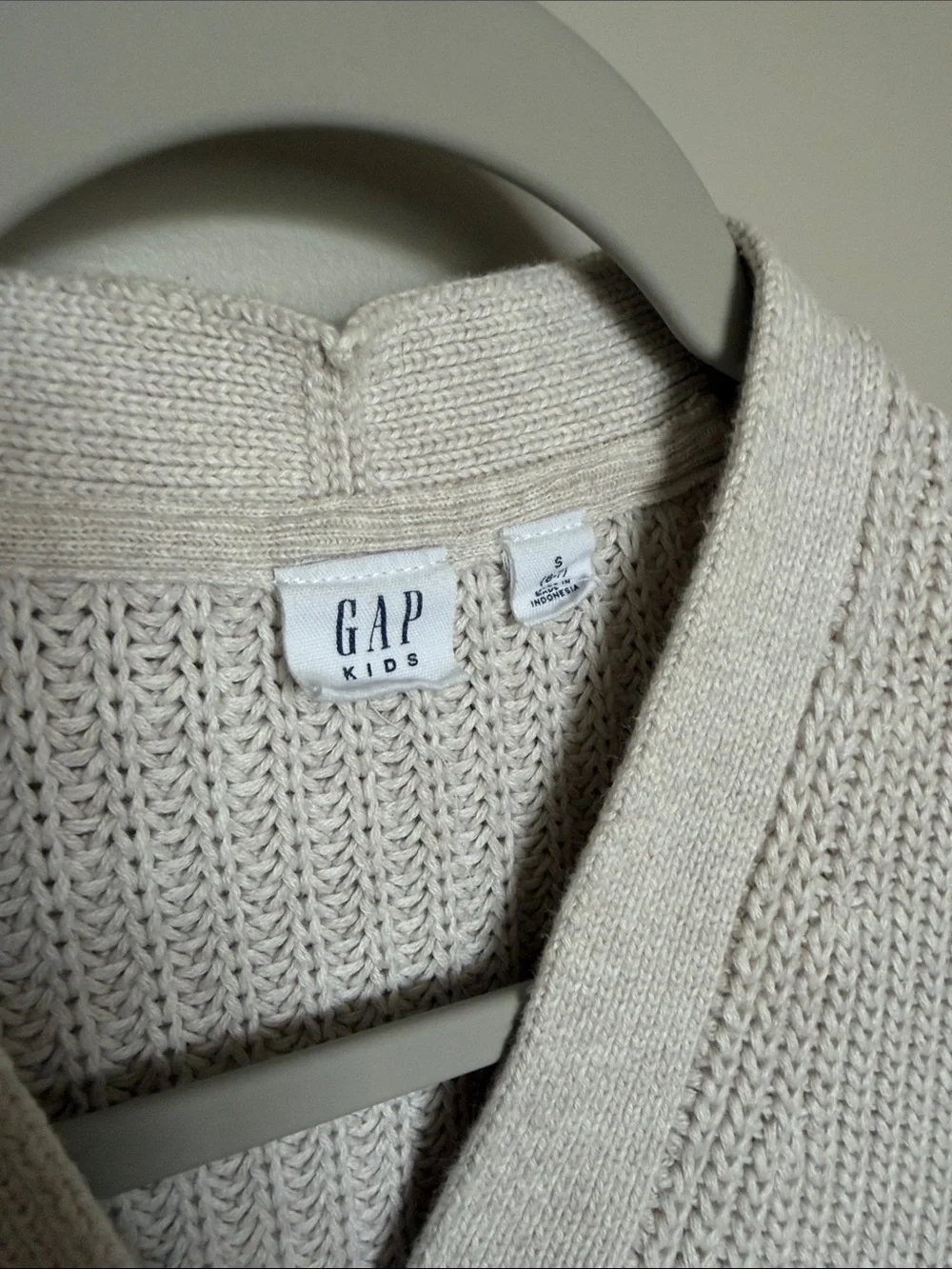 GAP Cream Button-Front Knit Cardigan